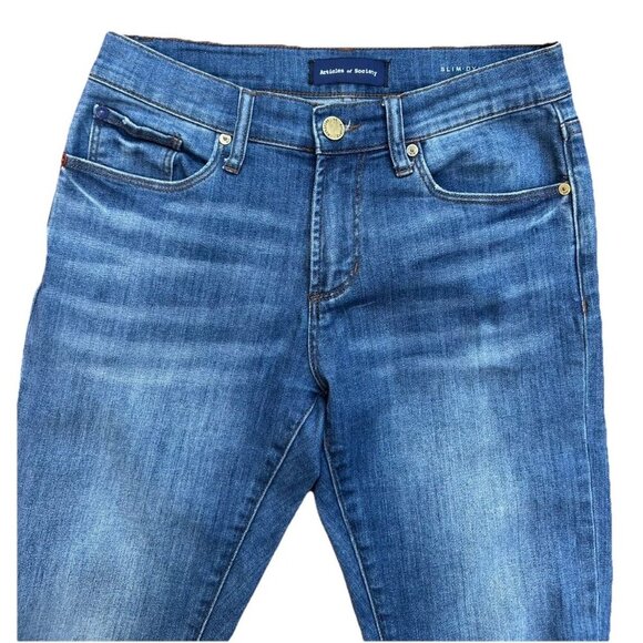 Articles Of Society Jeans Slim Dylan Womens Size 30 Comfort Stretch Midrise Dark - Picture 4 of 9